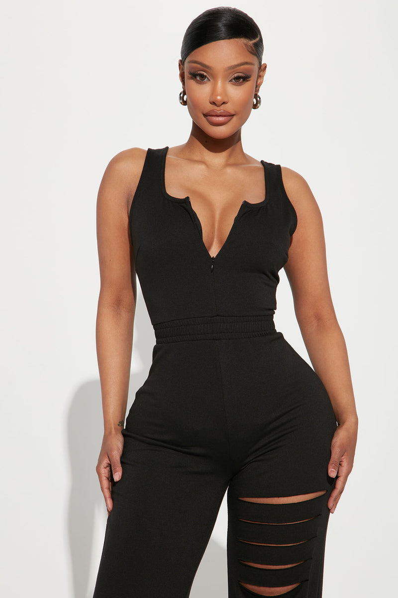 Nova Season Flare Leg Jumpsuit - Black