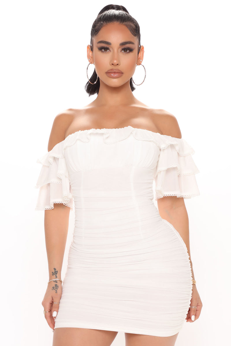 Sweet And Salty Mesh Mini Dress White Fashion Nova Dresses