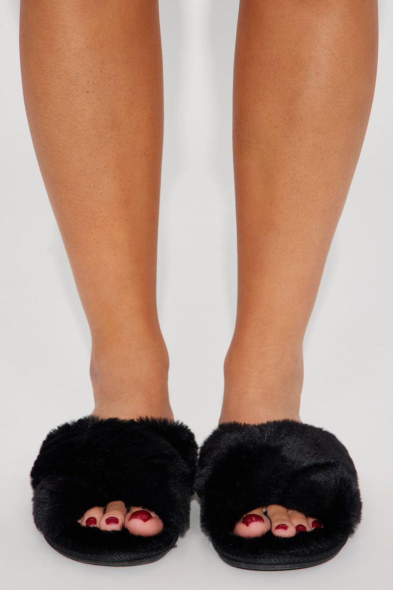 Cuddling Up Slippers Black Fashion Nova Shoes Fashion Nova