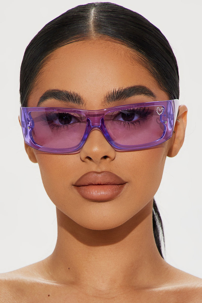 Persuasive Heart Sunglasses Purple Fashion Nova, Sunglasses