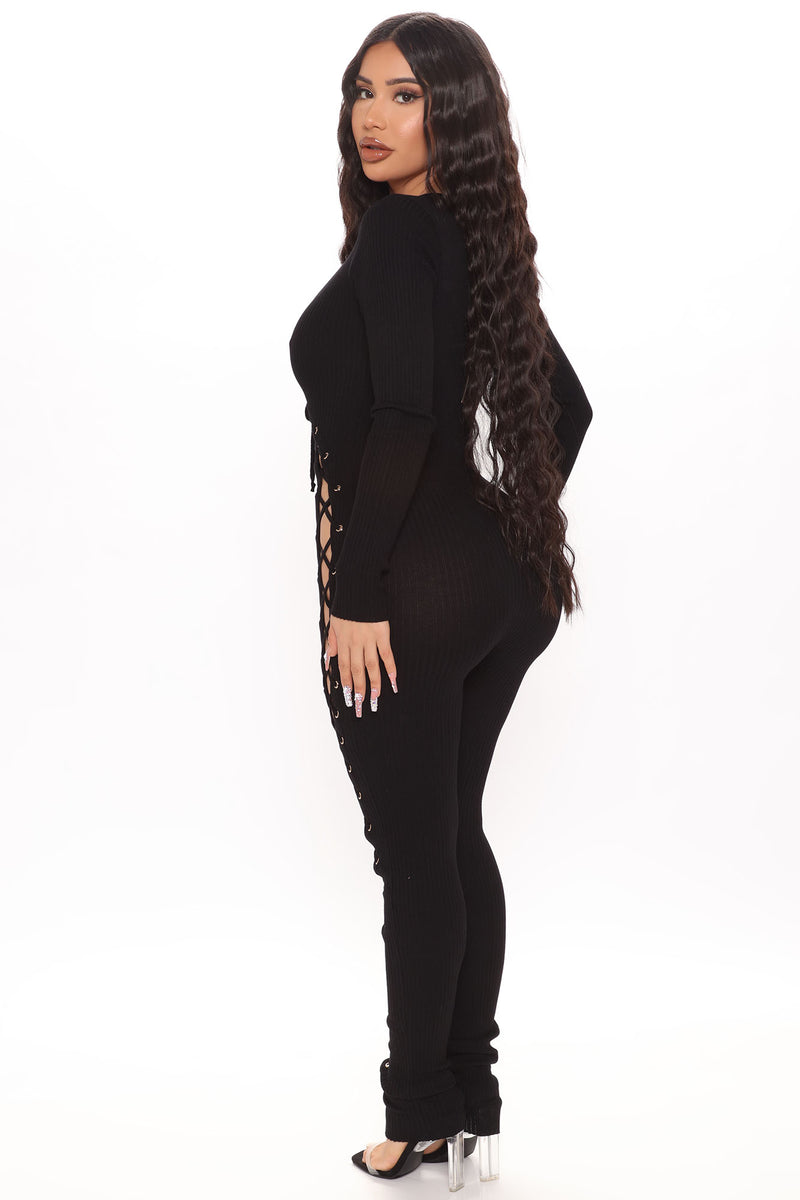 Black lace jumpsuit shop fashion nova