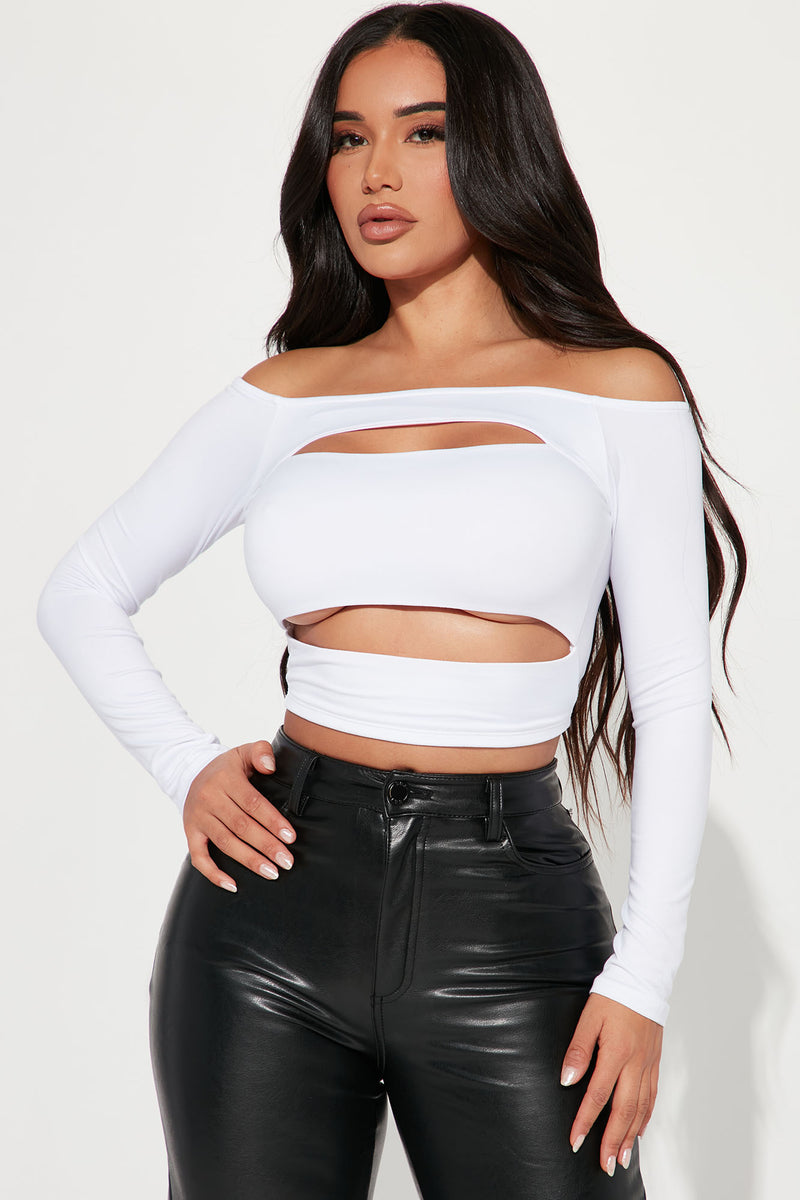 Fashion nova white outlet off the shoulder top