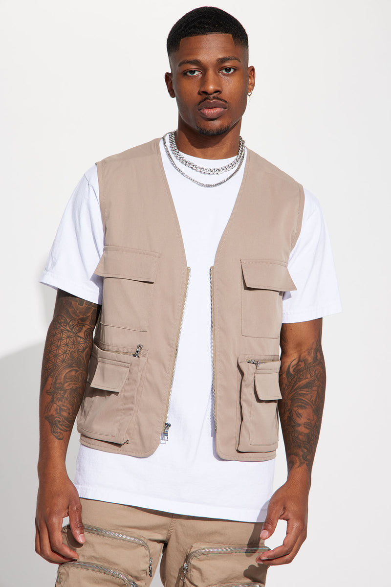 ASOS DESIGN lightweight utility vest with pockets in red