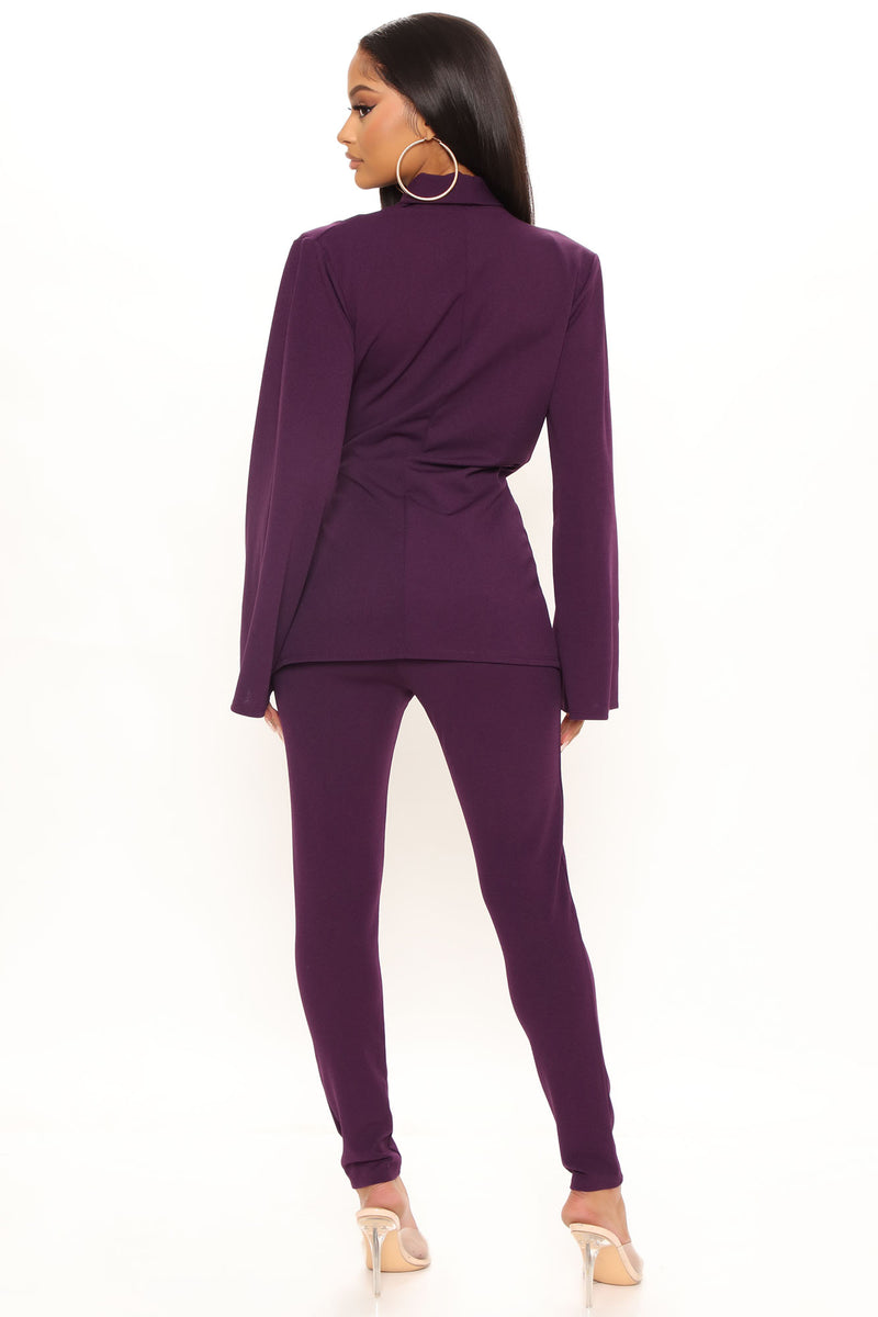 No Second Guessing Blazer Pant Set Plum Fashion Nova, Matching Sets