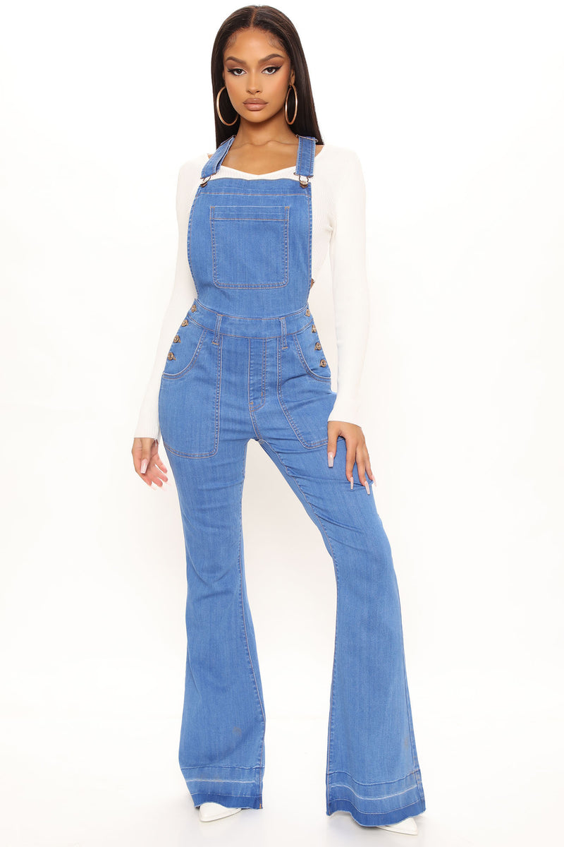 Bell bottom outlet jean overalls