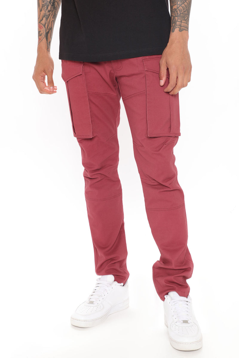 Summer Games Cargo Pants Burgundy Fashion Nova, Mens Pants