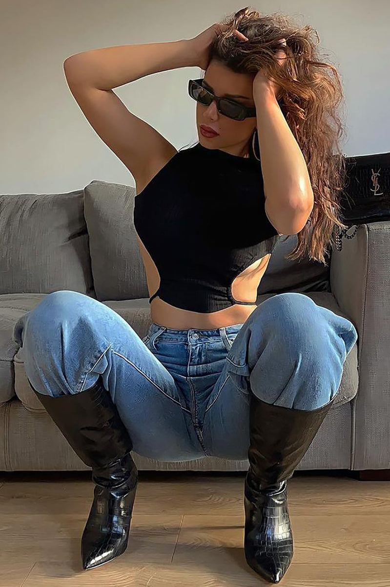 All Talk Backless Top - Black | Fashion Nova, Knit Tops | Fashion Nova