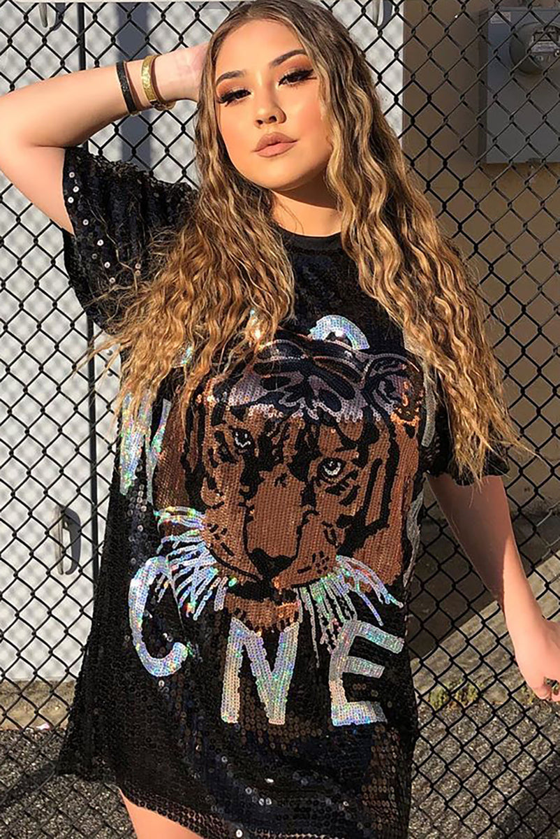 Fashion nova sales sequin jersey dress