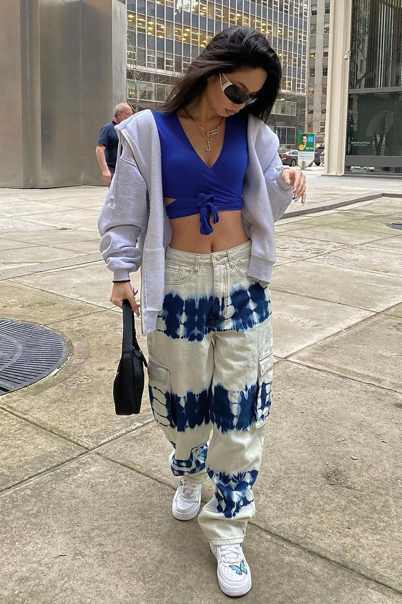 Beach You To It Cargo Ankle Tie Jeans Fashion Nova