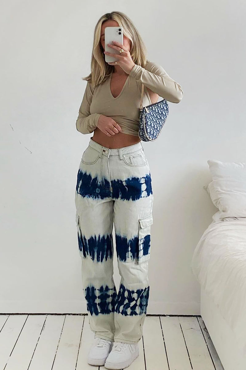 Beach You To It Cargo Ankle Tie Jeans Fashion Nova