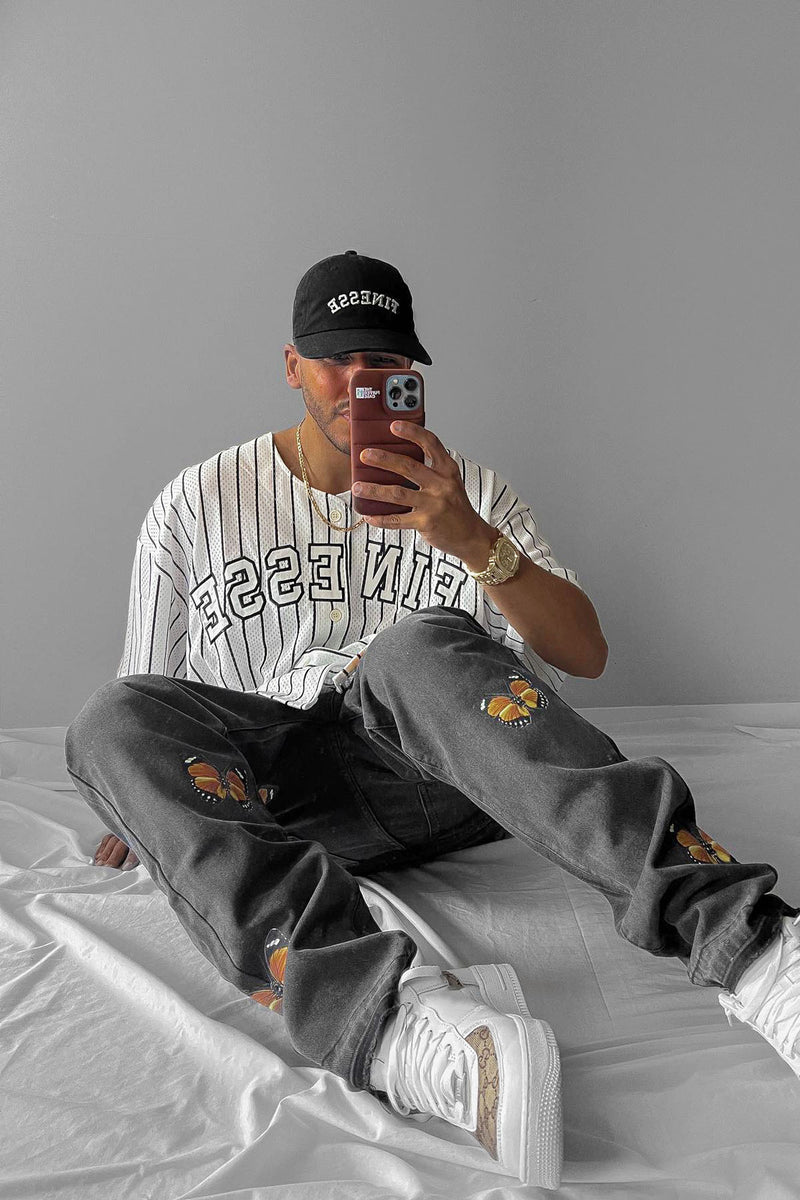 Butterfly Printed Baggy Jeans Black Wash Fashion Nova, Mens Jeans