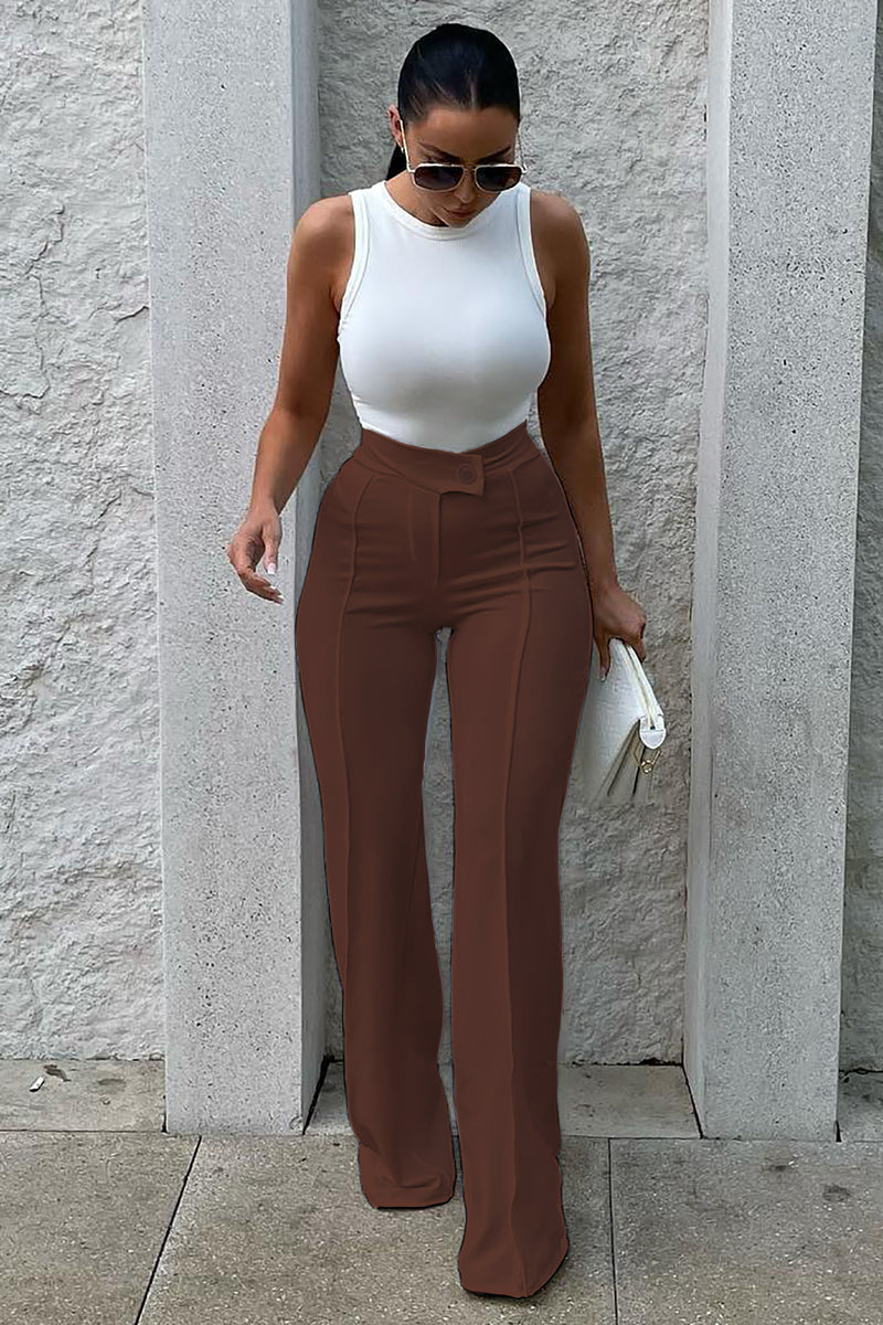 Call It Even Wide Leg Dress Pants - Chocolate, Fashion Nova, Pants