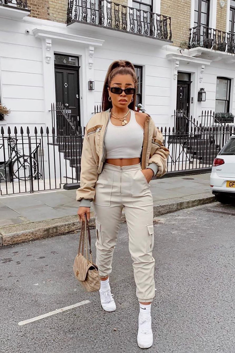 Pu hot sale jogger pants