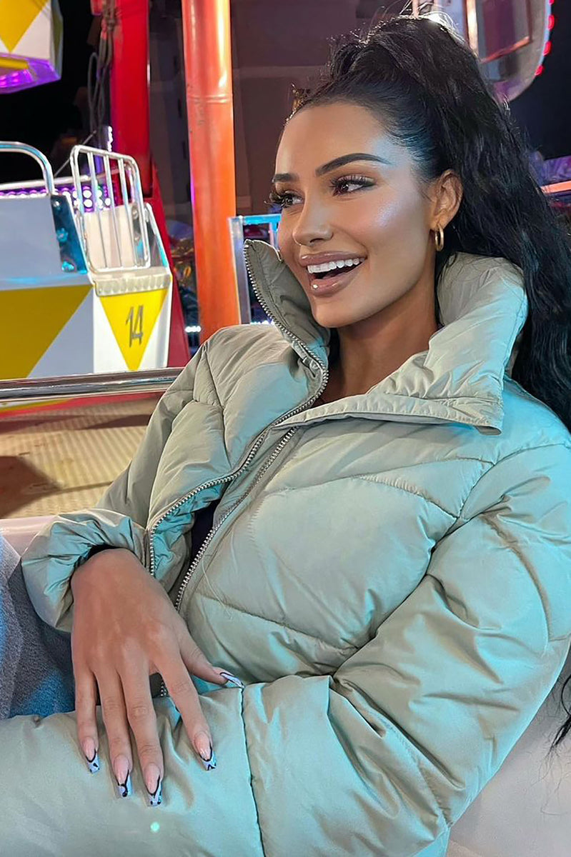 Sage green puffer jacket 2025