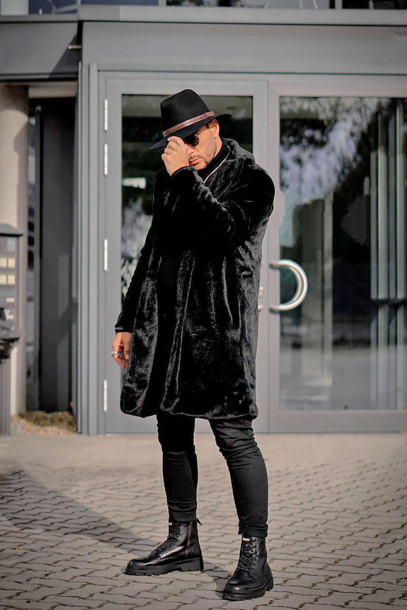 Cole Long Fur Coat - Black, Fashion Nova, Mens Jackets