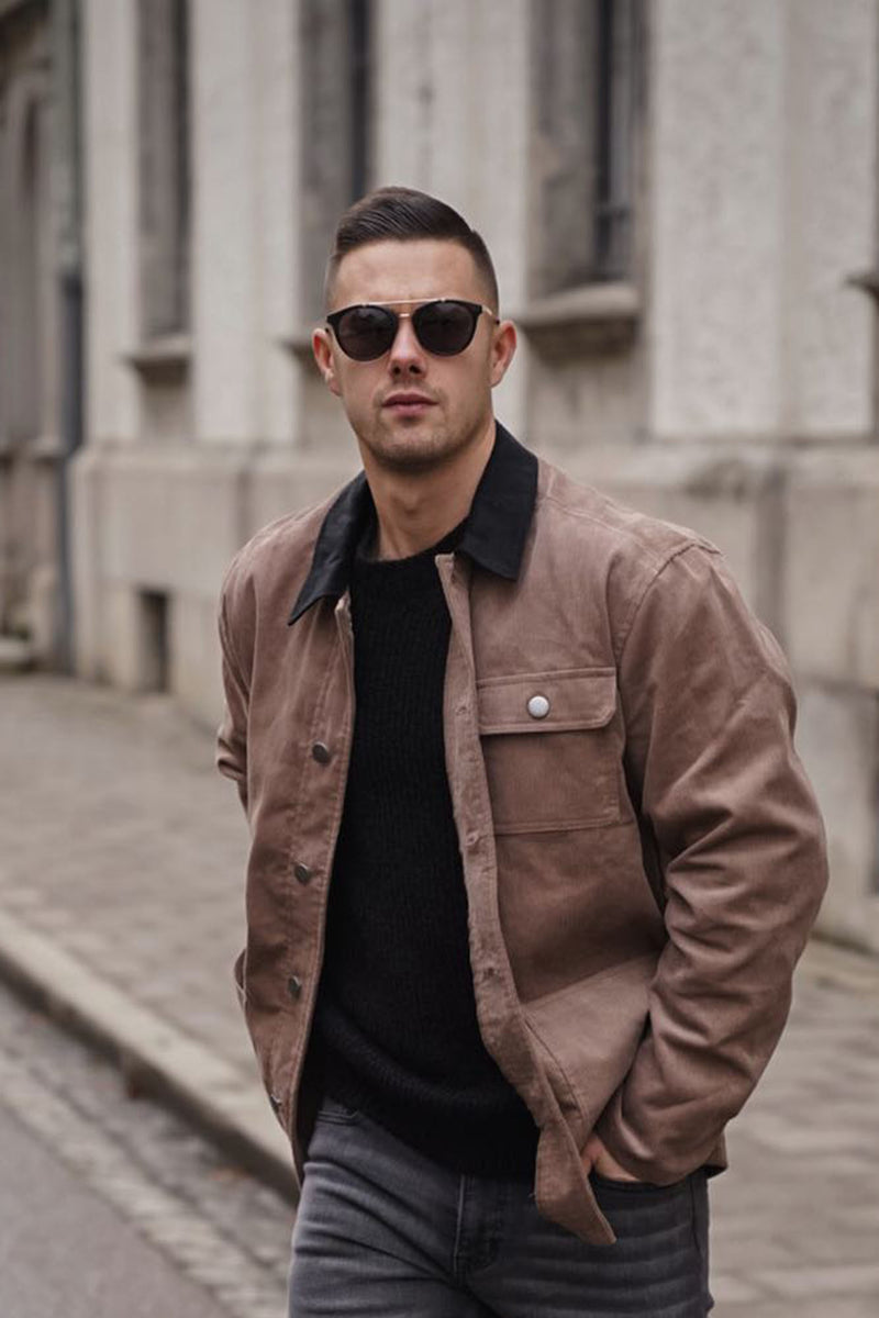 Tan corduroy jacket mens best sale