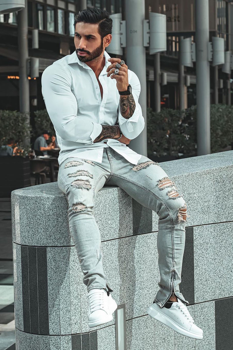 Crater Skinny Destroyed Jeans - LightWash | Fashion Nova, Mens Jeans ...