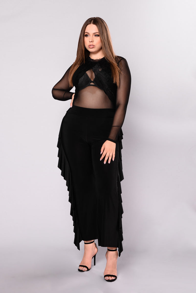 Plus size 2025 ruffle pants