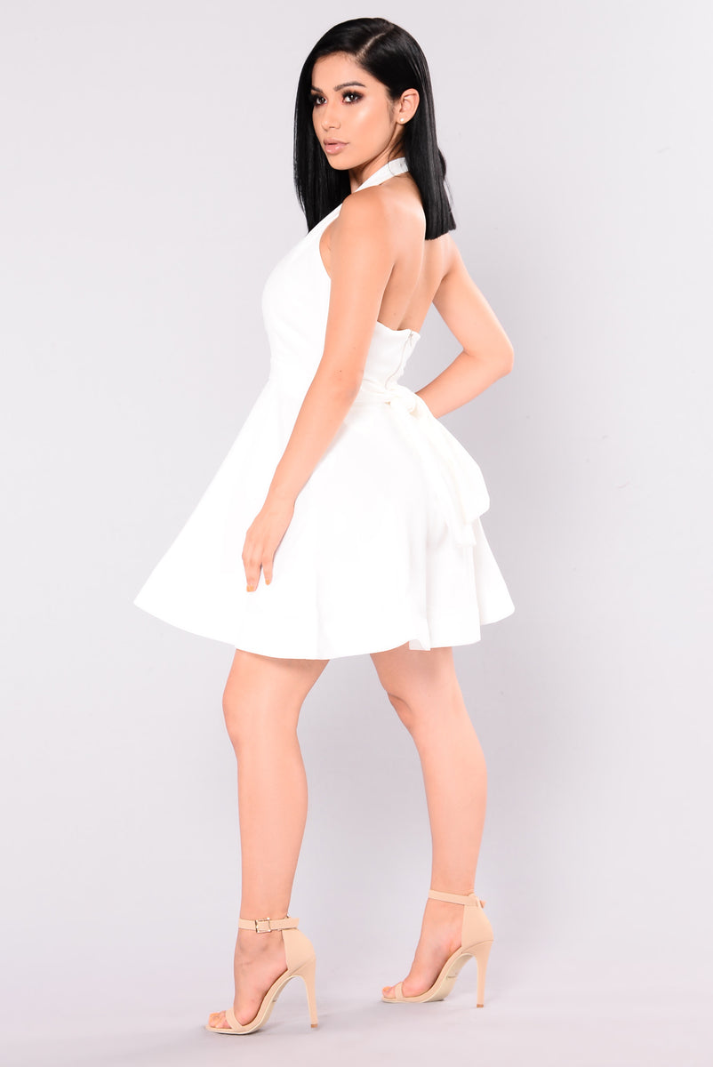 slim fit dress slacks Picture Perfect White Skater Dress main image 1