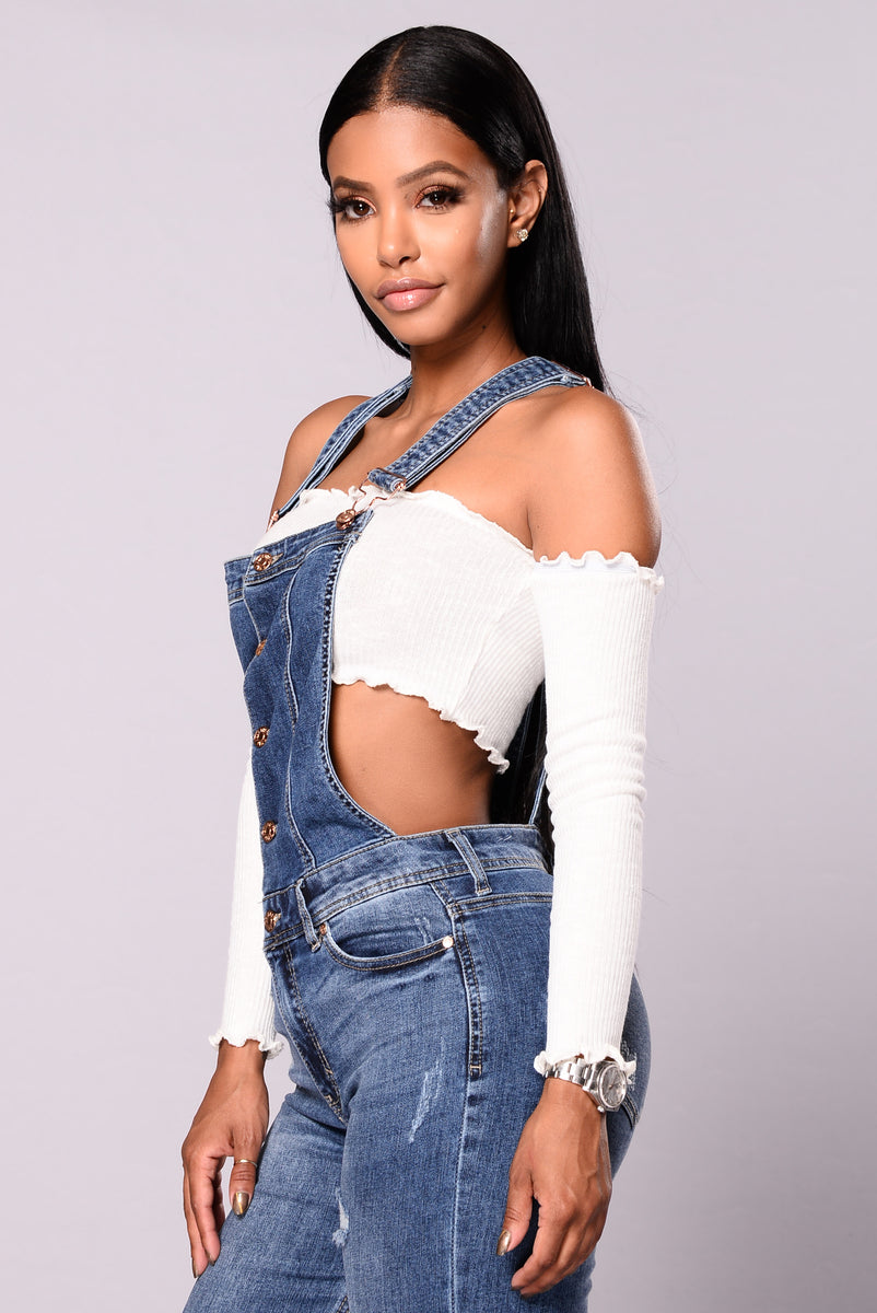 Denim overalls outlet fashion nova