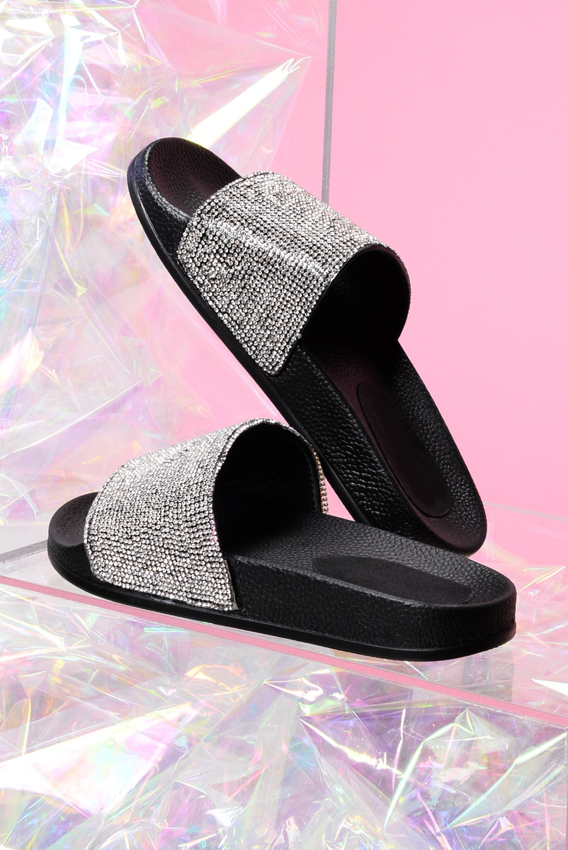 Let It Shine Slide Black Fashion Nova Shoes Fashion Nova