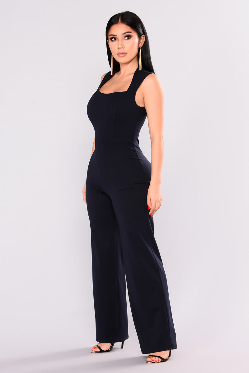 Fashion nova best sale navy blue jumpsuit