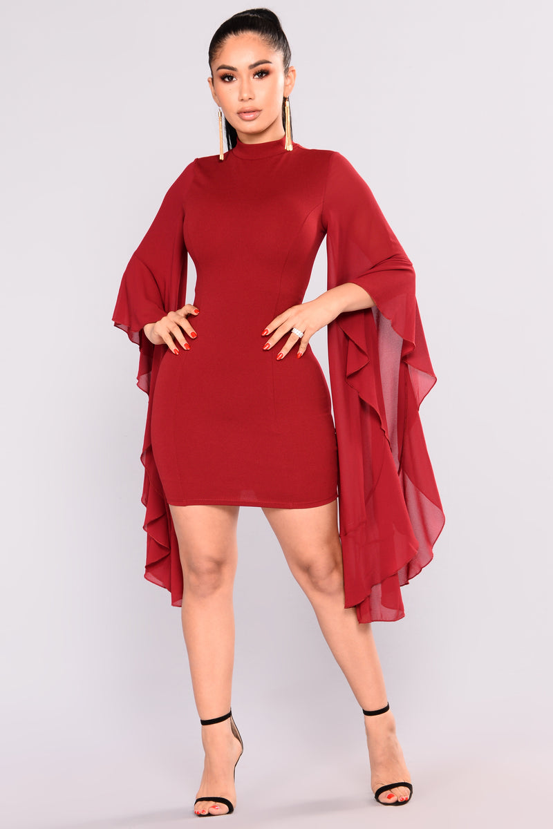 Talk With Your Hands Dress Burgundy Fashion Nova, Dresses Fashion