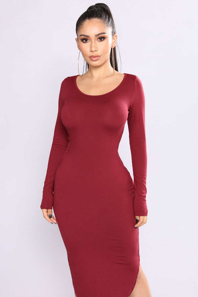 Selah Midi Dress Wine Fashion Nova, Dresses Fashion Nova