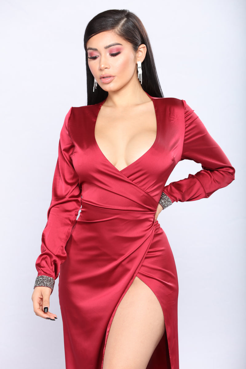 Silk dress fashion nova on sale