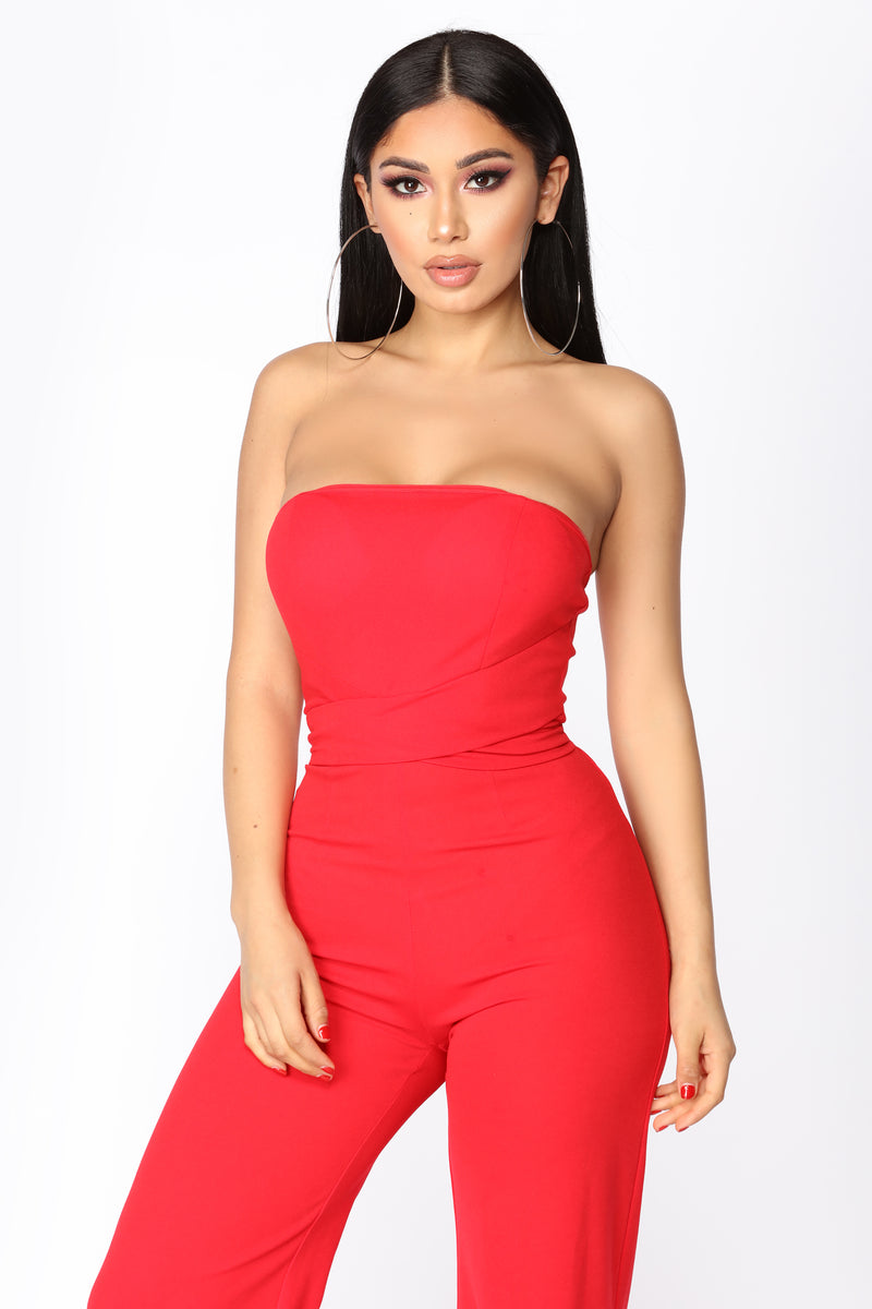 Fashion nova hot sale strapless jumpsuit