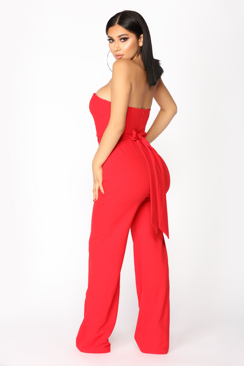 Fashion nova strapless deals jumpsuit