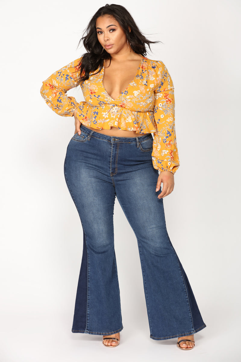 Stay Groovin Bell Bottom Jeans Dark Denim Fashion Nova Jeans