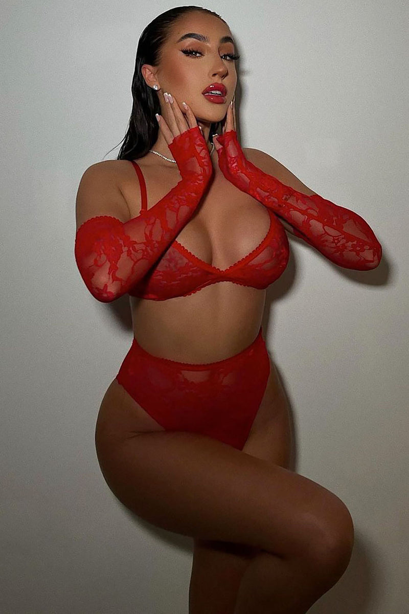 Feels Good Being Bad 2 Piece Set - Red, Fashion Nova, Lingerie & Sleepwear