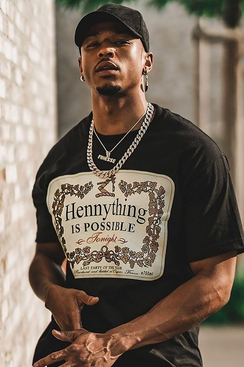 Hennything Is Possible Short Sleeve Crew Tee Black Fashion