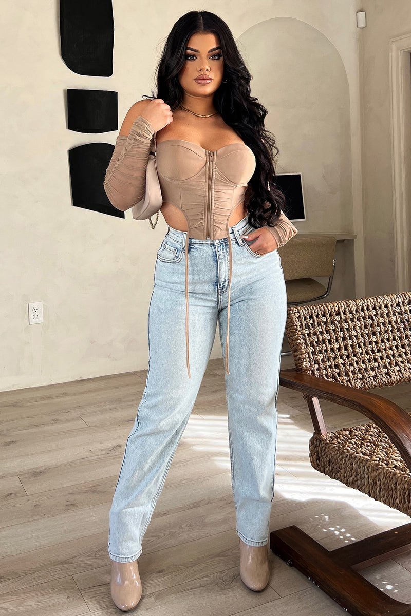 I Got It From My Mama Jeans Light Blue Wash