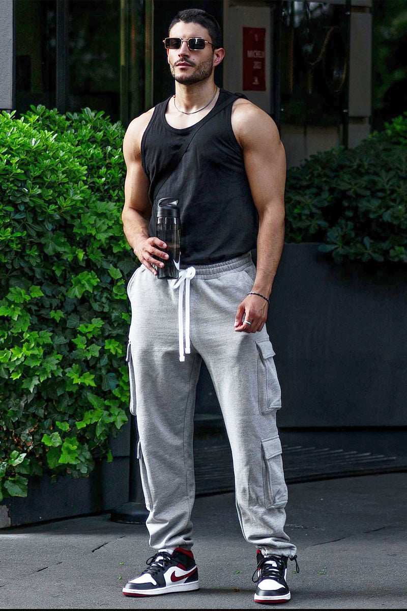 Knit Cargo Pants Heather Grey Fashion Nova, Mens Pants Fashion Nova