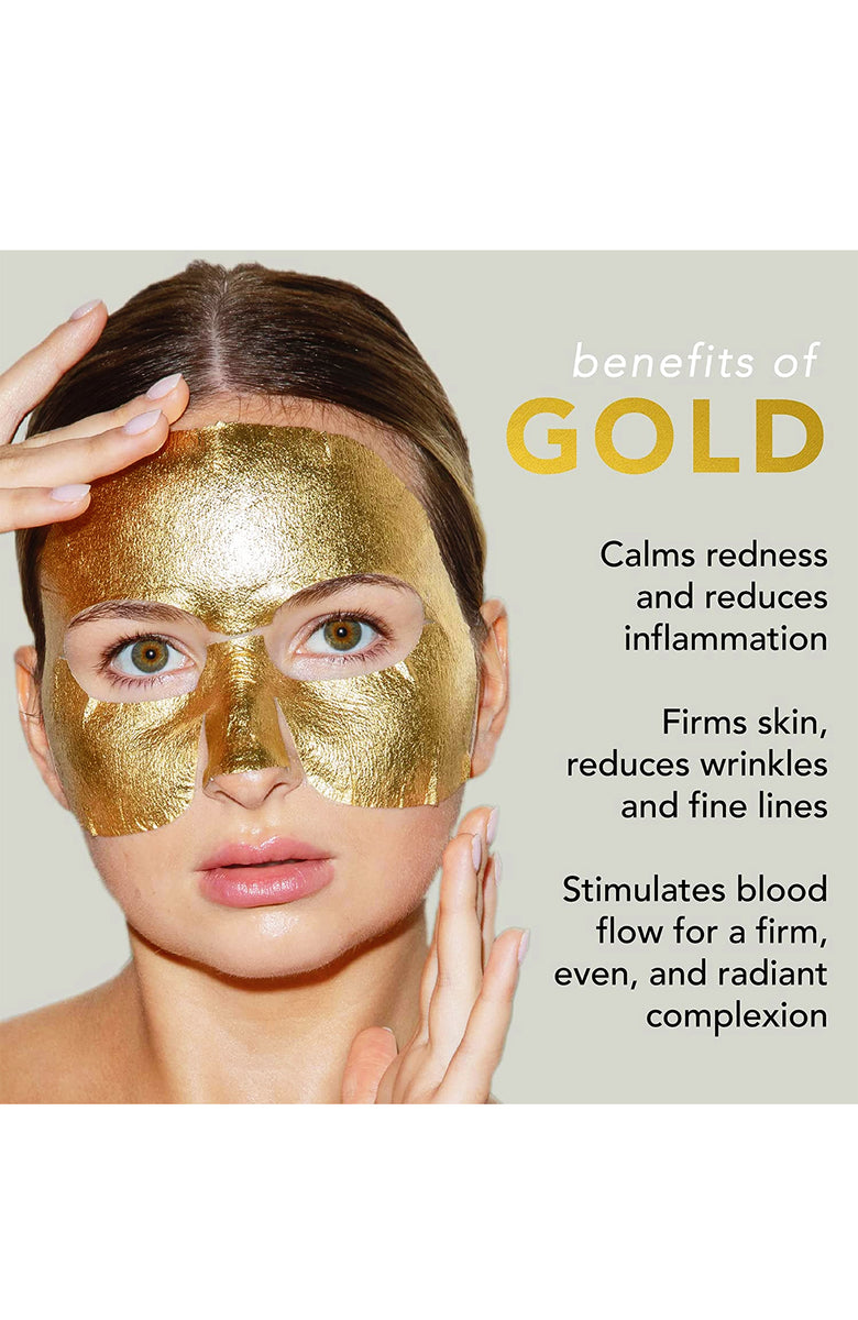 LAPCOS 24K Gold Foil Hydra Collagen Premium Face Mask Gold Fashion