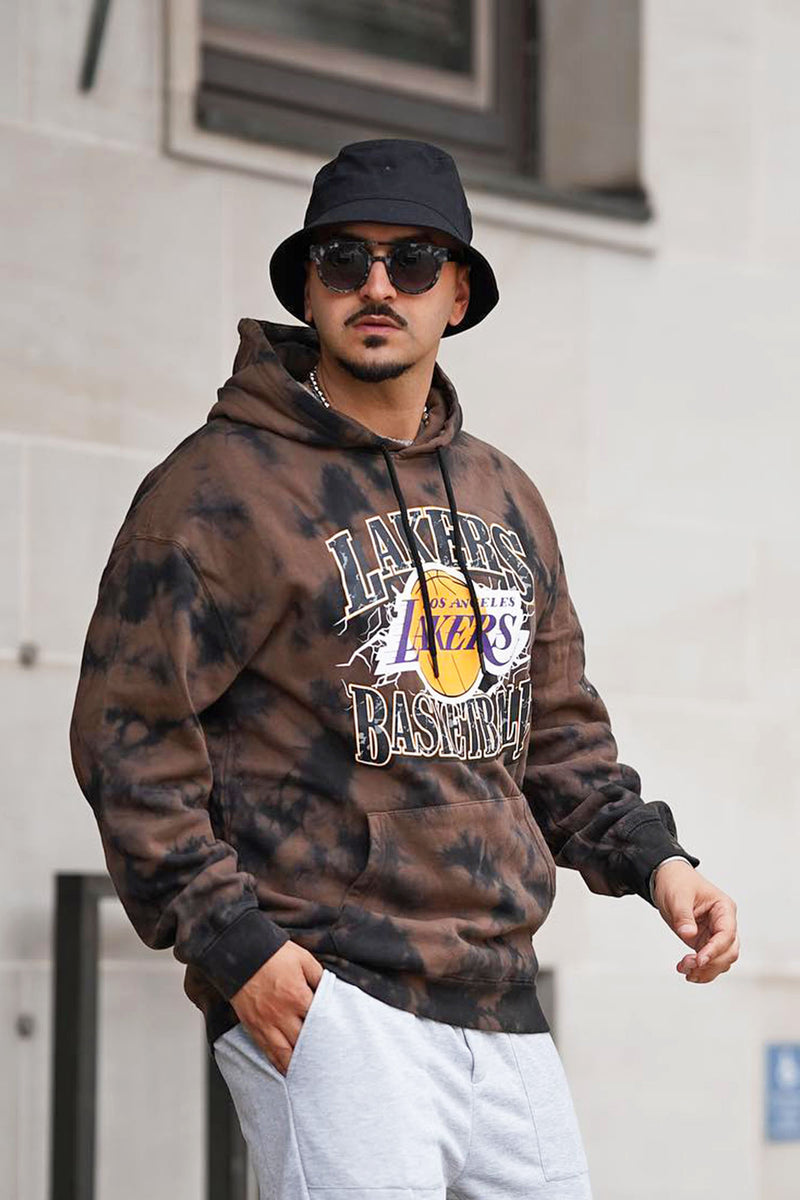 Lakers Jaw Dropper Tie Dye Hoodie - Brown/combo, Fashion Nova, Mens  Graphic Tees