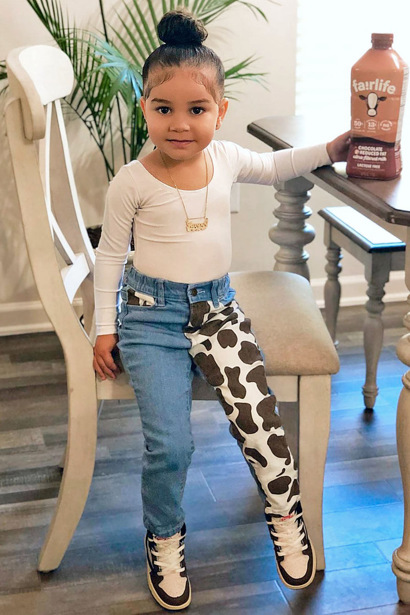 Mini Got Moooves Non Stretch Jeans - Brown/combo | Fashion Nova