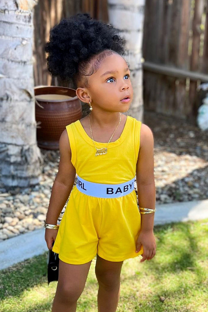 Mini Sporty Baby Girl Short Set Yellow Fashion Nova, Kids Sets