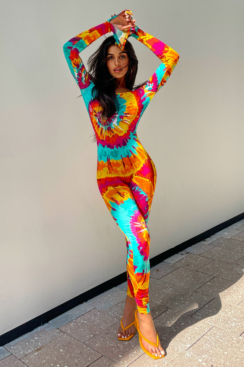 Fashion nova hotsell rainbow jumpsuit