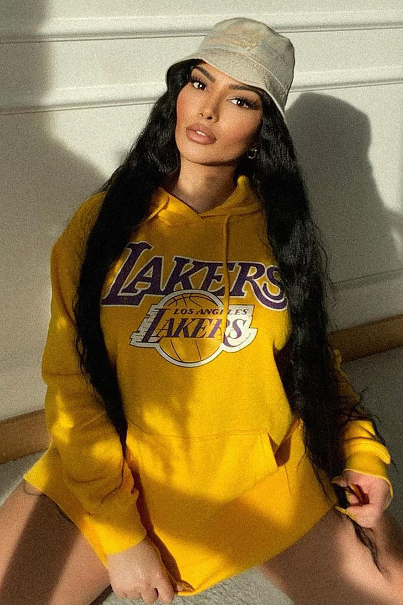 NBA Pass The Ball Lakers Hoodie - Yellow, Fashion Nova, Screens Tops and  Bottoms