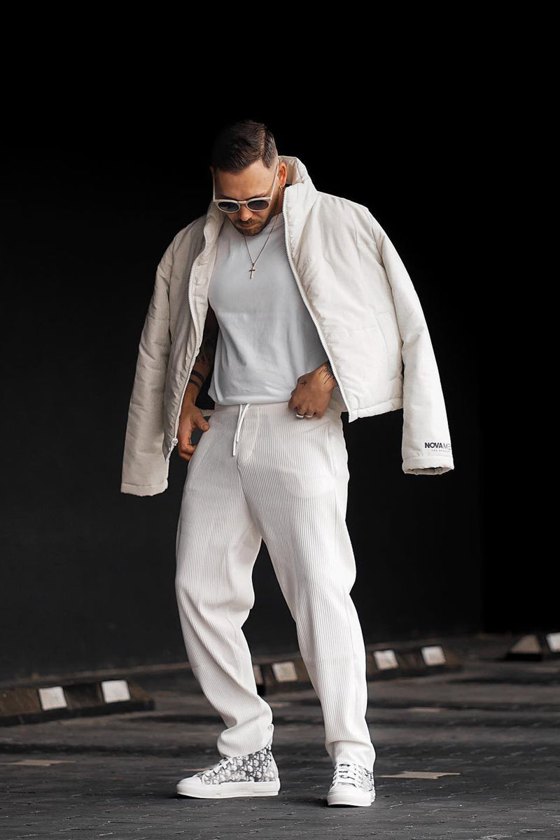 NovaMen Crop Puffer Jacket - Off White, Fashion Nova, Mens Jackets