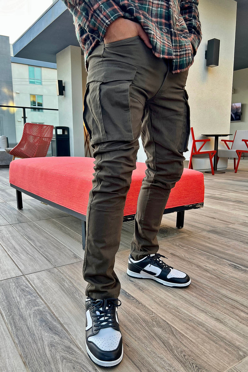 Mens See The Poison Cargo Jogger Pant in Olive Green size Small by Fashion  Nova