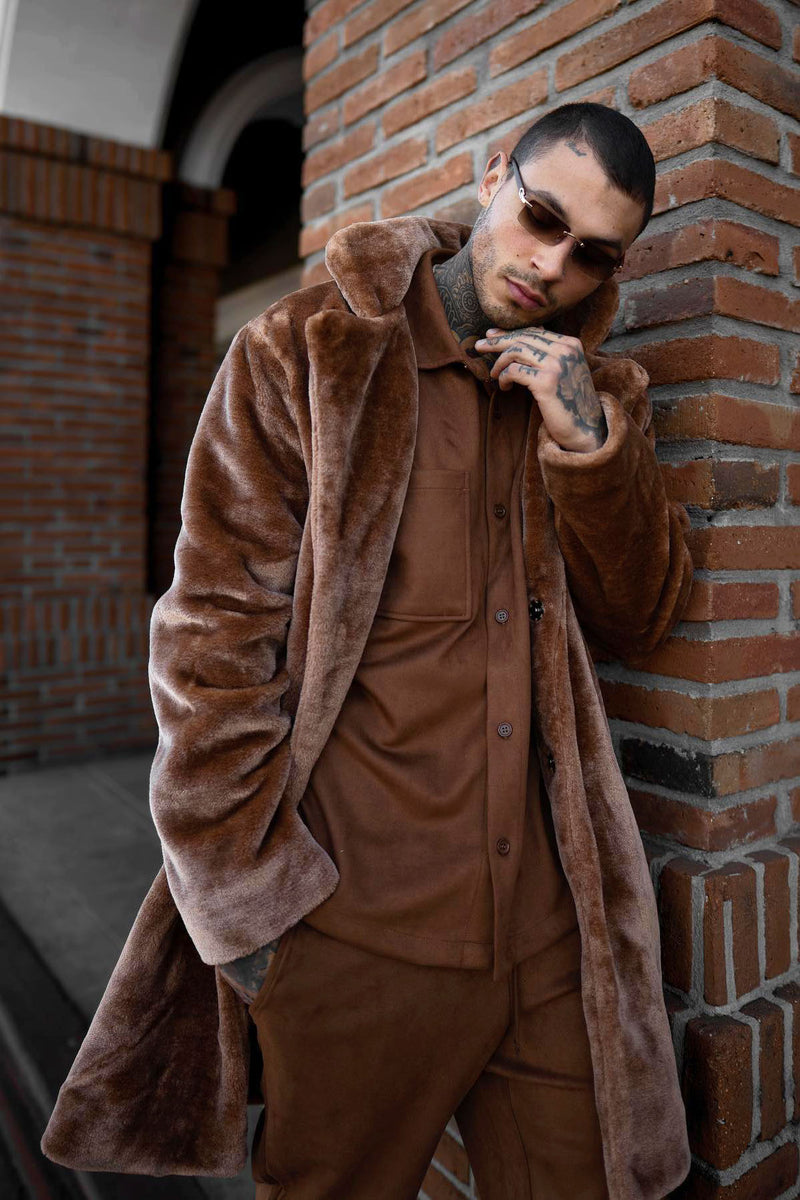 Cole Long Fur Coat - Black, Fashion Nova, Mens Jackets