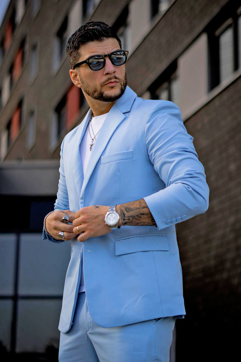 The Modern Stretch Suit Jacket - Light Blue, Fashion Nova, Mens Jackets