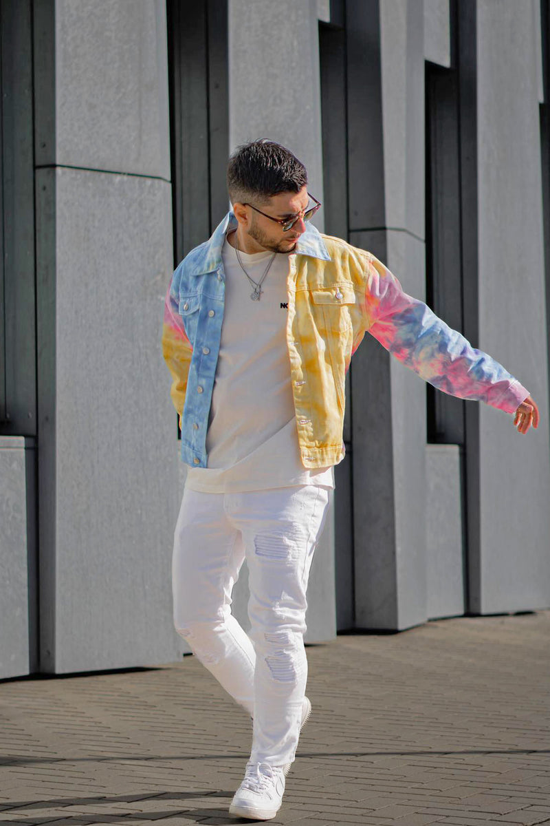 TALISHKO Tie Dye Gradient Denim Jacket