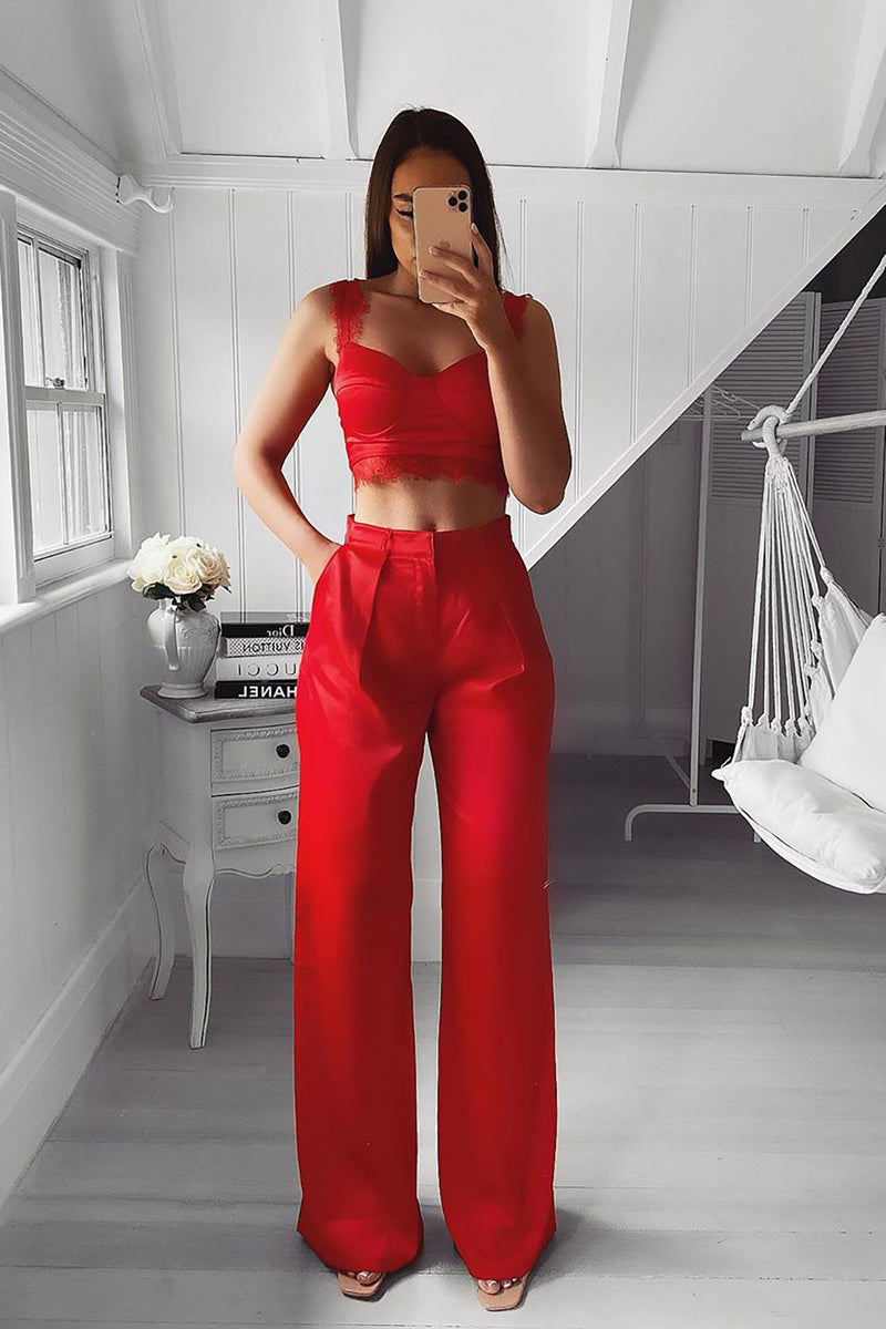 Trendsetter Look Satin Set - Red | Fashion Nova, Matching Sets | Fashion Nova