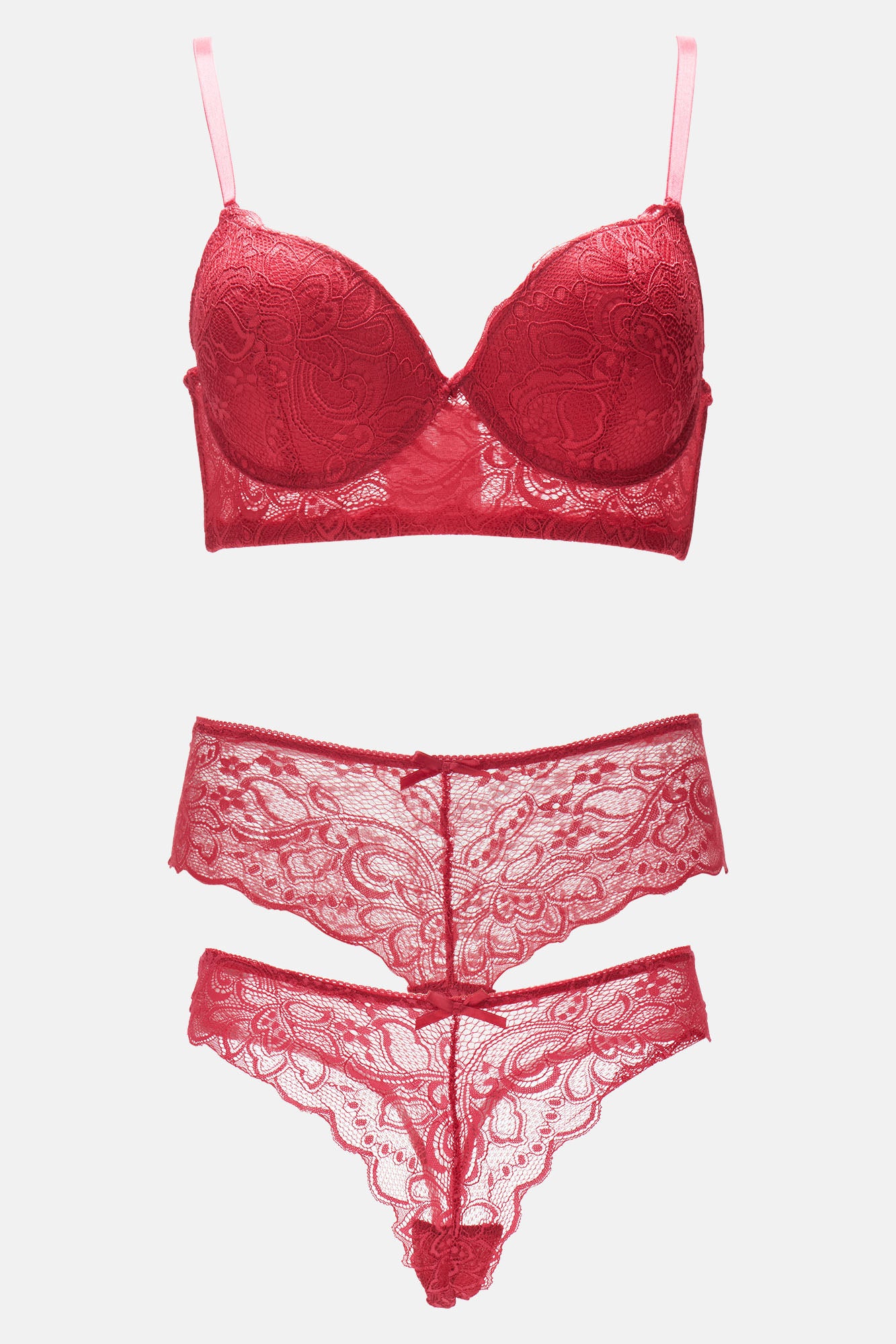 Switch It Up Bra and 2 Panty Set - Red, Fashion Nova, Lingerie & Sleepwear