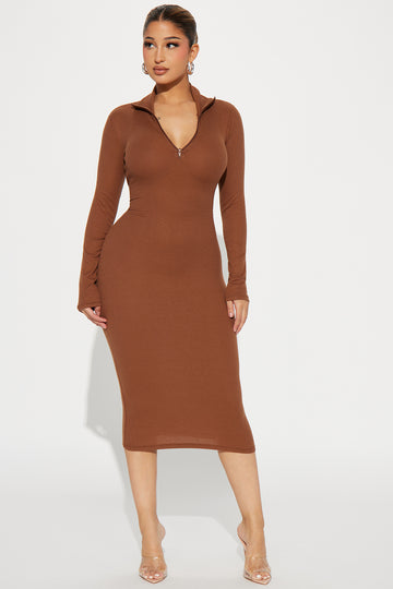 Only Me Ribbed Mini Dress Chocolate Fashion Nova Dresses
